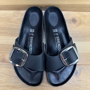 Birkenstock Black Sandals with Silver Buckle